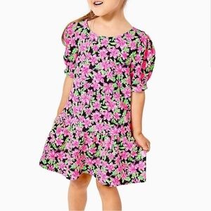 🎀 Lilly Pulitzer Onyx Lil Lily: Puff Sleeve Dress